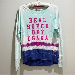 SUPERDRY Women’s OSAKA 6 SUPER SUN EDITION Tie Dye Graphic Tee Size L